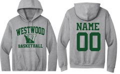 Westwood Travel Basketball Hooded Sweatshirt (Grey or Dark Green Available)