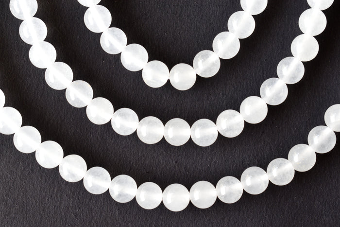 White Agate Beads, Natural Round Crystal Beads 8mm to 10mm
