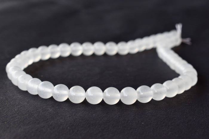 White Agate Beads, Natural Round Crystal Beads 8mm to 10mm