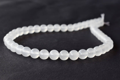 White Agate Beads, Natural Round Crystal Beads 8mm to 10mm