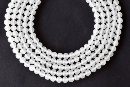 White Agate Beads, Natural Round Crystal Beads 8mm to 10mm