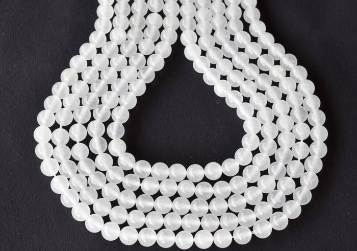 White Agate Beads, Natural Round Crystal Beads 8mm to 10mm