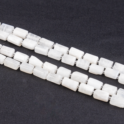 White Rainbow Moonstone Gemstone Pipe Bead, Crystal Healing Tube Beads.