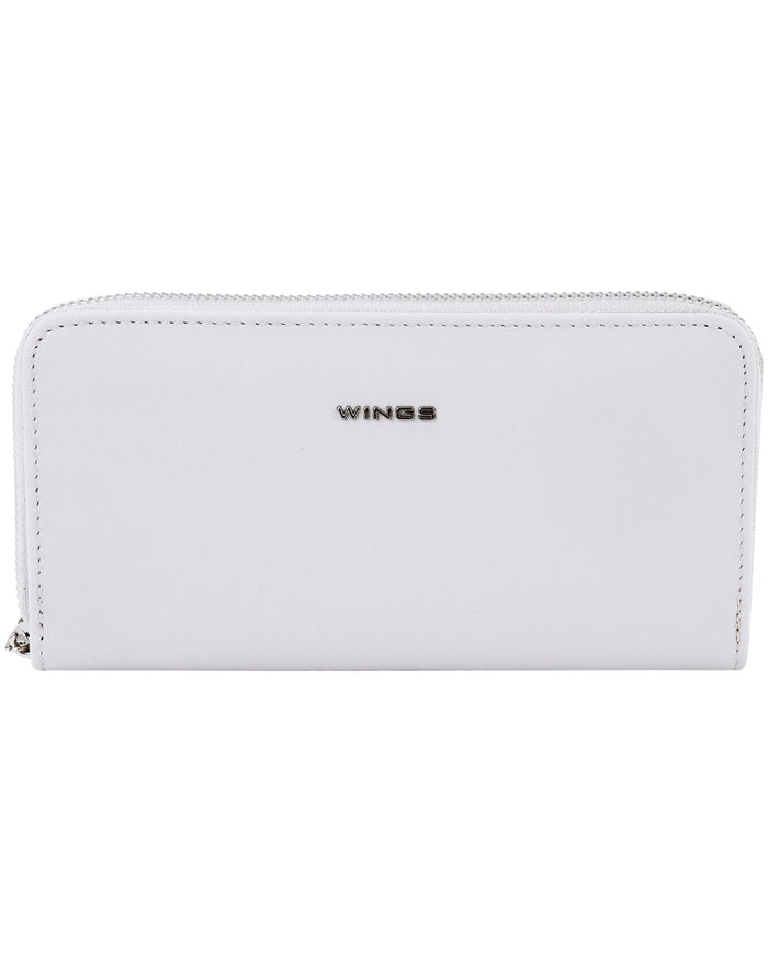 WINGS WILLOW Large Elegant Women's Wallet WHITE BLUE