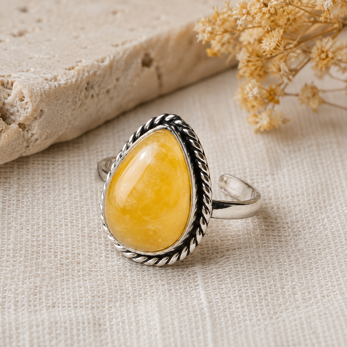 Yellow Aventurine rings – Gemstone rings Natural Crystal Healing Jewelry Collection