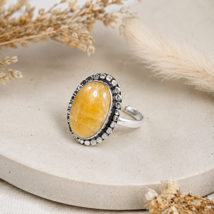 Yellow Aventurine rings – Gemstone rings Natural Crystal Healing Jewelry Collection