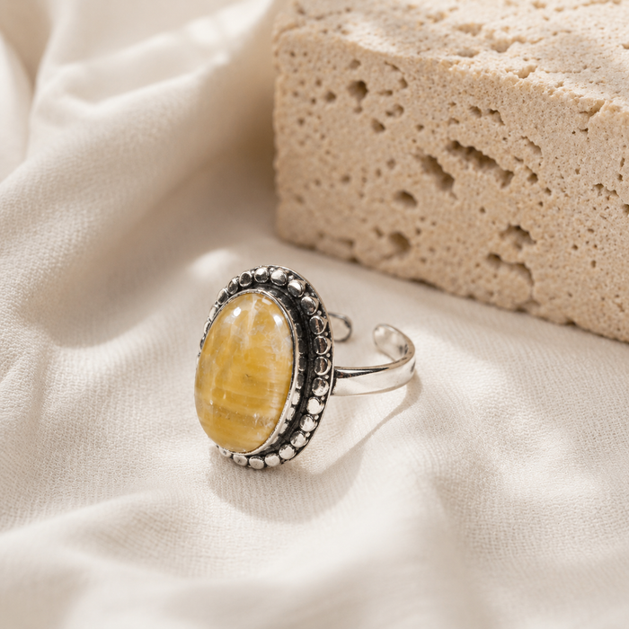 Yellow Aventurine rings – Gemstone rings Natural Crystal Healing Jewelry Collection