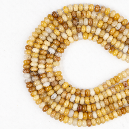 Yellow Aventurine Rondelle Beads, Crystal Beads for Jewelry.