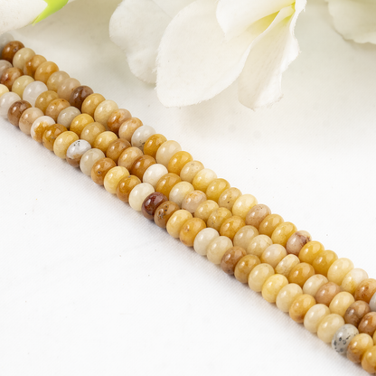 Yellow Aventurine Rondelle Beads, Crystal Beads for Jewelry.