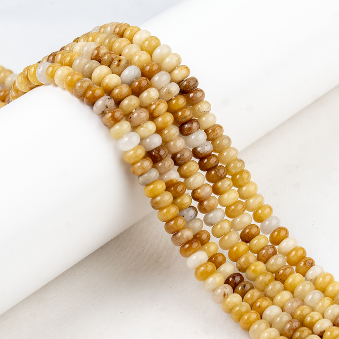 Yellow Aventurine Rondelle Beads, Crystal Beads for Jewelry.